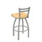 Holland Bar Stool Co 25" Low Back Swivel Counter Stool, Nickel Finish, Nat Maple Seat 41125ANNatMpl - alternate 2